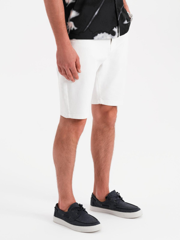Ombre Clothing Herren-Jeansshorts im klassischen Schnitt - weiß