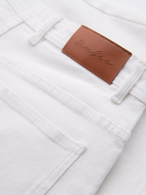 Ombre Clothing Herren-Jeansshorts im klassischen Schnitt - weiß