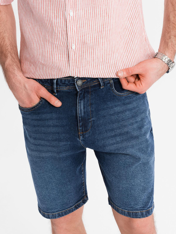 Ombre Clothing Herren-Jeansshorts im klassischen Schnitt - dunkelblau