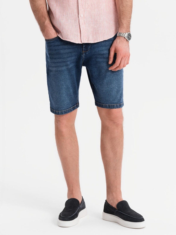 Ombre Clothing Herren-Jeansshorts im klassischen Schnitt - dunkelblau