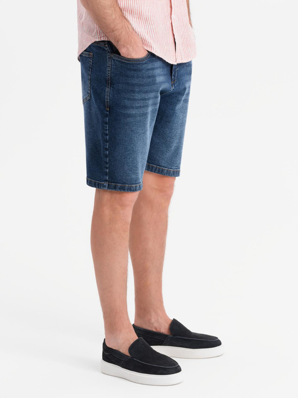 Ombre Clothing Herren-Jeansshorts im klassischen Schnitt - dunkelblau