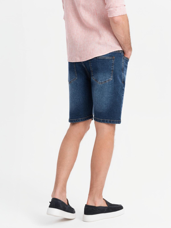 Ombre Clothing Herren-Jeansshorts im klassischen Schnitt - dunkelblau