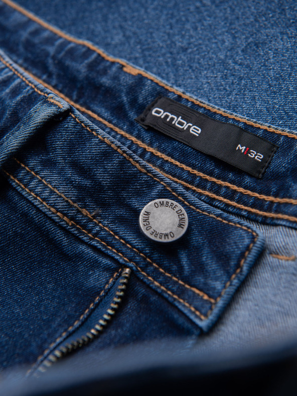 Ombre Clothing Herren-Jeansshorts im klassischen Schnitt - dunkelblau