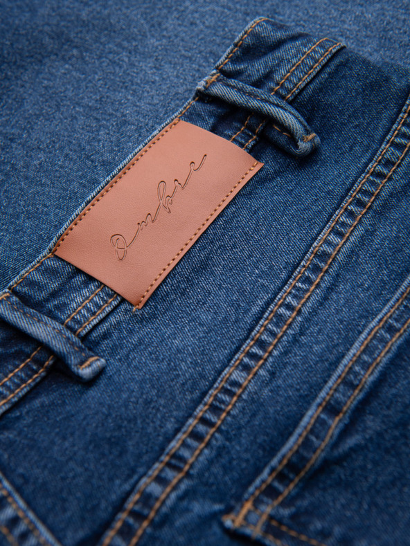 Ombre Clothing Herren-Jeansshorts im klassischen Schnitt - dunkelblau