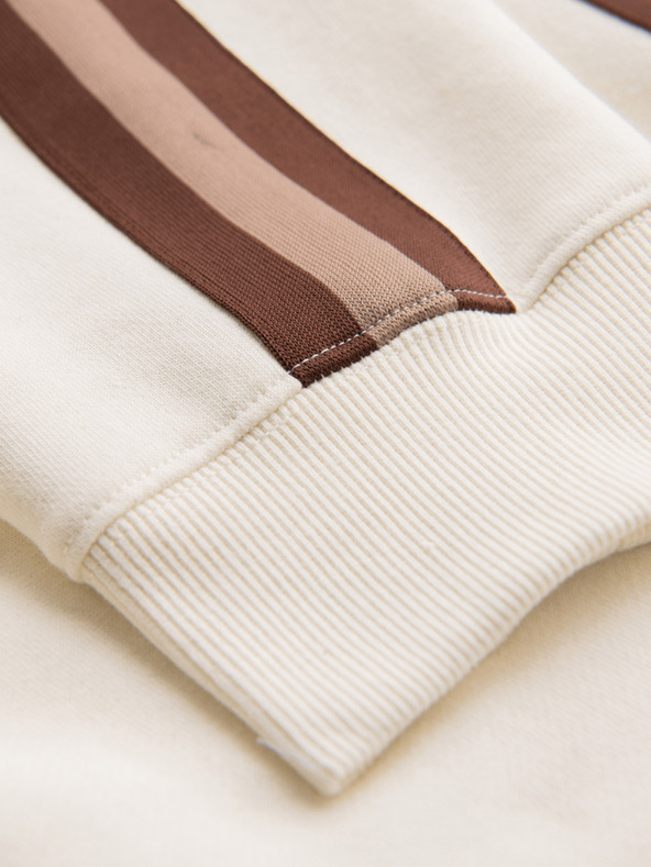 Ombre Clothing Herren-Jogginghose mit Saum und gerippten Beinabschlüssen - creme