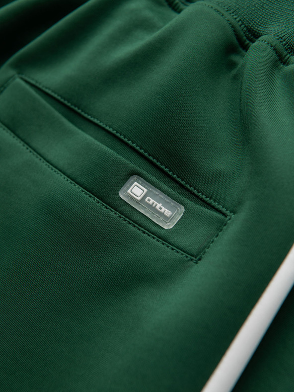 Ombre Clothing Herren-Jogginghose mit kontrastierendem Saum - dunkelgrün