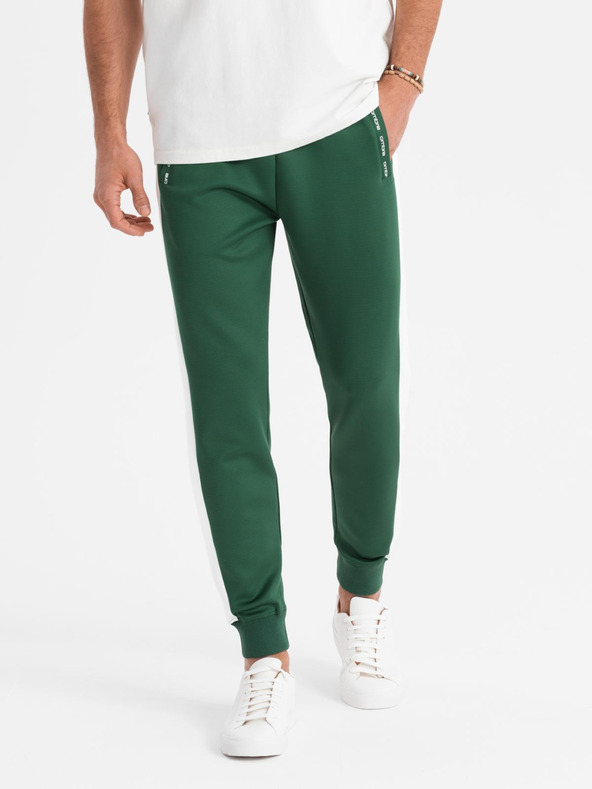 Ombre Clothing Herren-Jogginghose mit kontrastierendem Saum - dunkelgrün