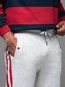 Ombre Clothing Herren-Jogginghose mit Saum und gerippten Beinabschlüssen - grau meliert