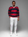 Ombre Clothing Herren-Jogginghose mit Saum und gerippten Beinabschlüssen - grau meliert