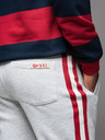 Ombre Clothing Herren-Jogginghose mit Saum und gerippten Beinabschlüssen - grau meliert