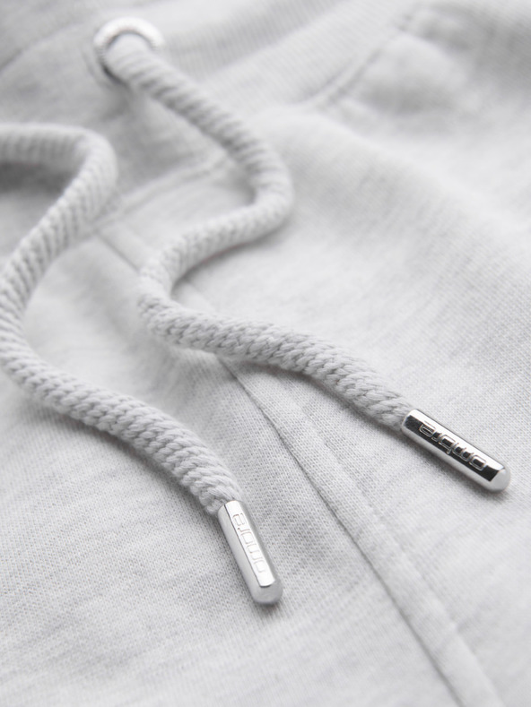 Ombre Clothing Herren-Jogginghose mit Saum und gerippten Beinabschlüssen - grau meliert