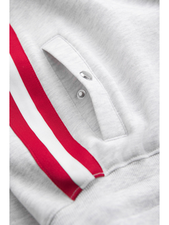 Ombre Clothing Herren-Jogginghose mit Saum und gerippten Beinabschlüssen - grau meliert