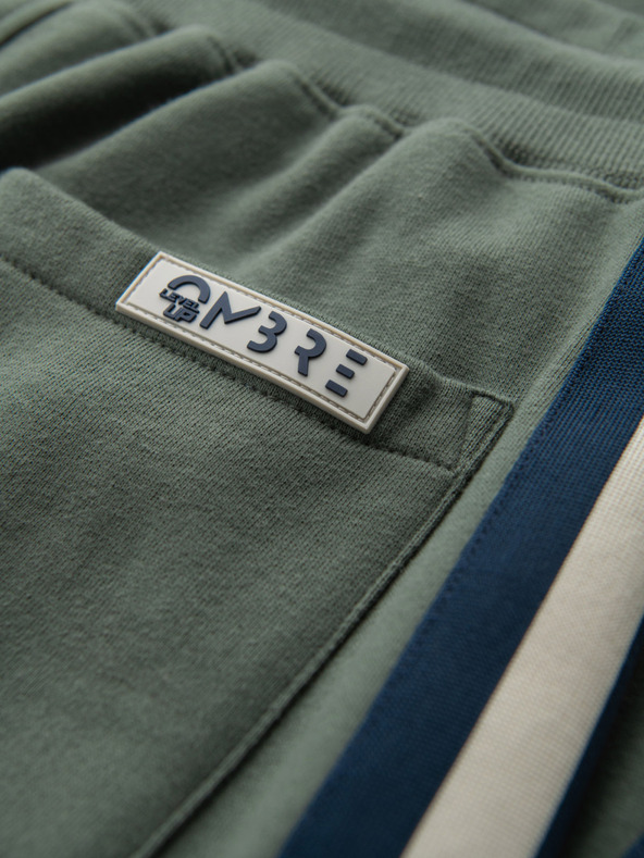 Ombre Clothing Herren-Jogginghose mit Saum und gerippten Beinabschlüssen - olivgrün