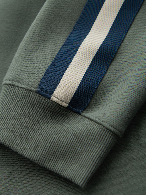 Ombre Clothing Herren-Jogginghose mit Saum und gerippten Beinabschlüssen - olivgrün