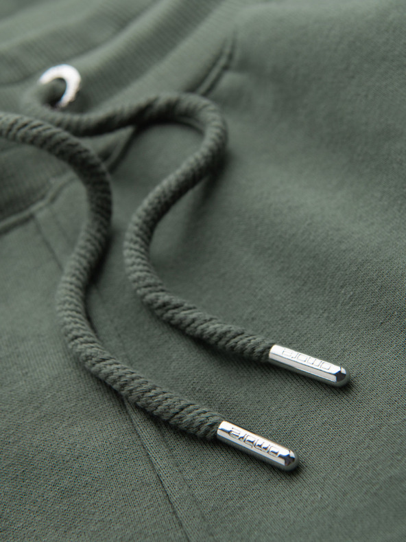 Ombre Clothing Herren-Jogginghose mit Saum und gerippten Beinabschlüssen - olivgrün