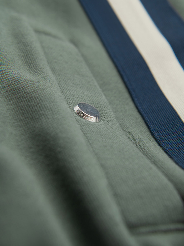 Ombre Clothing Herren-Jogginghose mit Saum und gerippten Beinabschlüssen - olivgrün