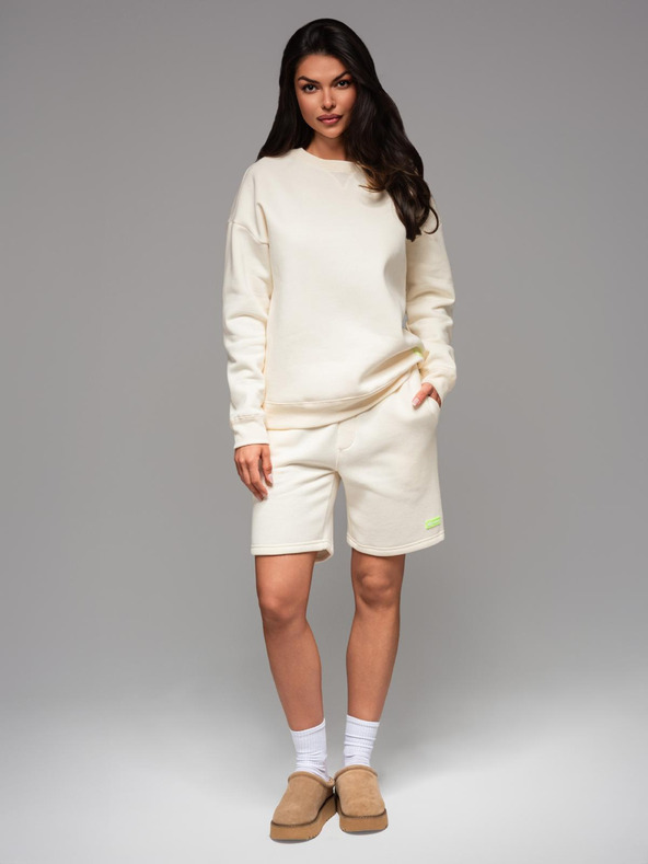 Ombre Clothing Klassischer Unisex-Pullover mit Rundhalsausschnitt - creme