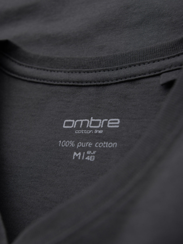 Ombre Clothing Herren-Klassik-T-Shirt BASIC mit V-Ausschnitt - anthrazit