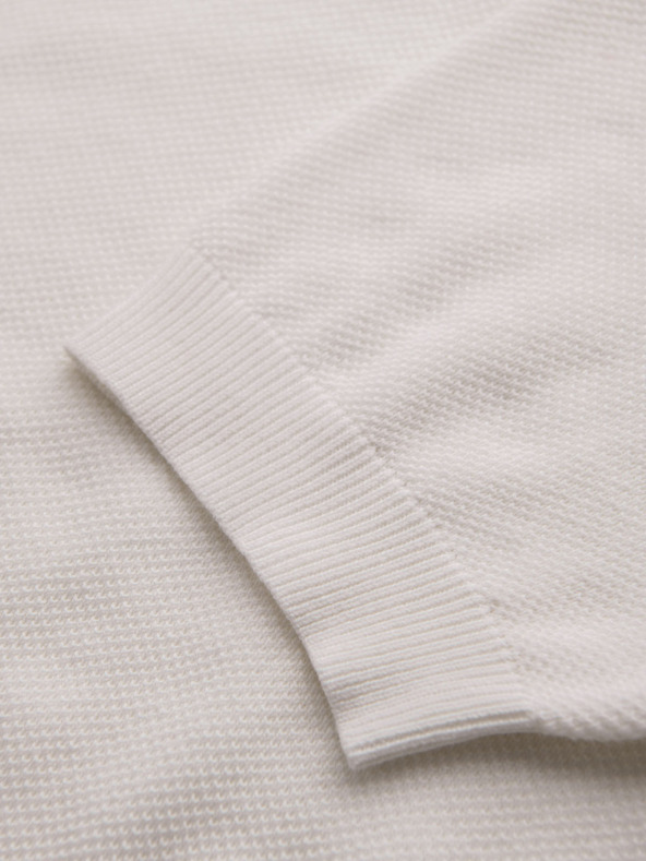 Ombre Clothing Herren-Poloshirt aus strukturiertem Strick - weiß