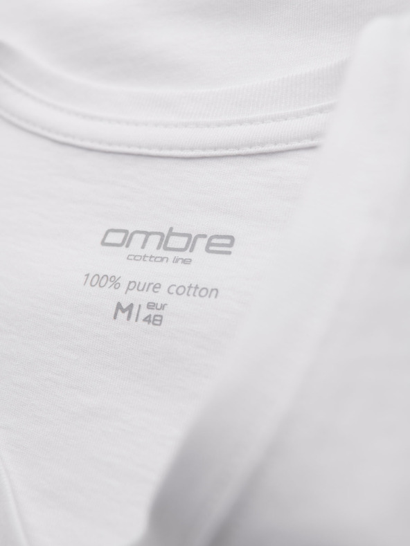 Ombre Clothing Herren-Klassik-T-Shirt BASIC mit V-Ausschnitt - weiß