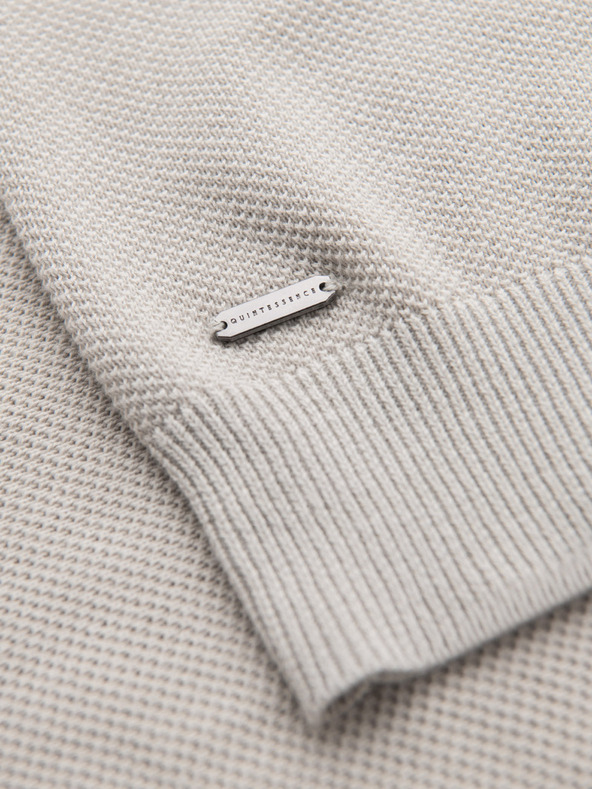 Ombre Clothing Herren Baumwoll-Poloshirt aus strukturiertem Strick - beige