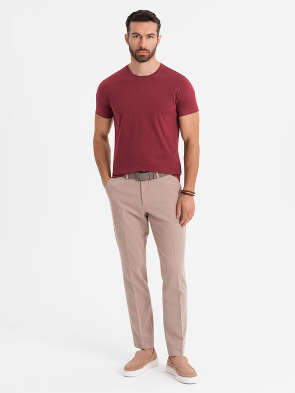 Ombre Clothing Herren klassisches Baumwoll-T-Shirt BASIC - bordeaux