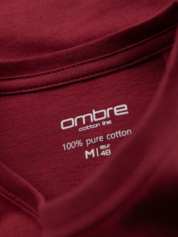 Ombre Clothing Herren klassisches Baumwoll-T-Shirt BASIC - bordeaux