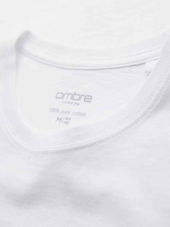 Ombre Clothing Herren klassisches Baumwoll-T-Shirt BASIC - weiß