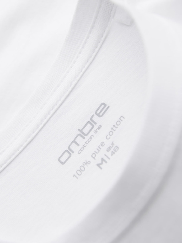Ombre Clothing Herren klassisches Baumwoll-T-Shirt BASIC - weiß