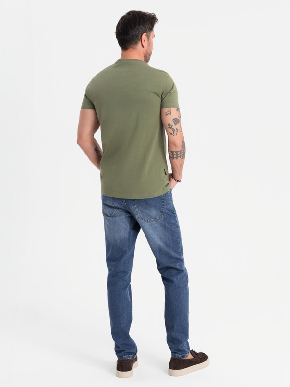 Ombre Clothing Herren klassisches Baumwoll-T-Shirt BASIC - khaki