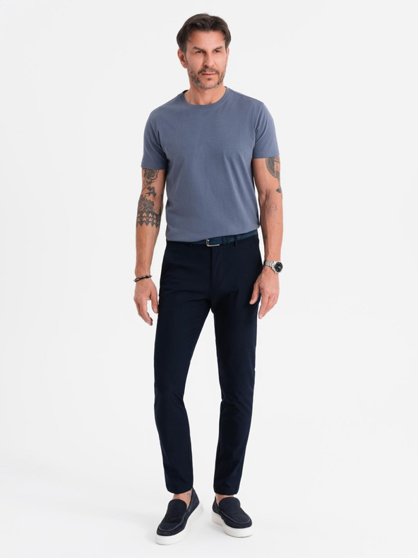 Ombre Clothing Herren klassisches Baumwoll-T-Shirt BASIC - Jeans-Blau