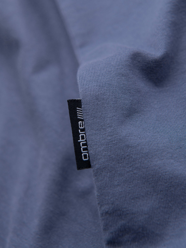 Ombre Clothing Herren klassisches Baumwoll-T-Shirt BASIC - Jeans-Blau