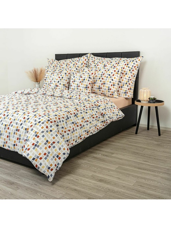 Kvalitex Französisches verlängertes Krepp-Bettwäsche-Set 240x220, 70x90cm Mosaik