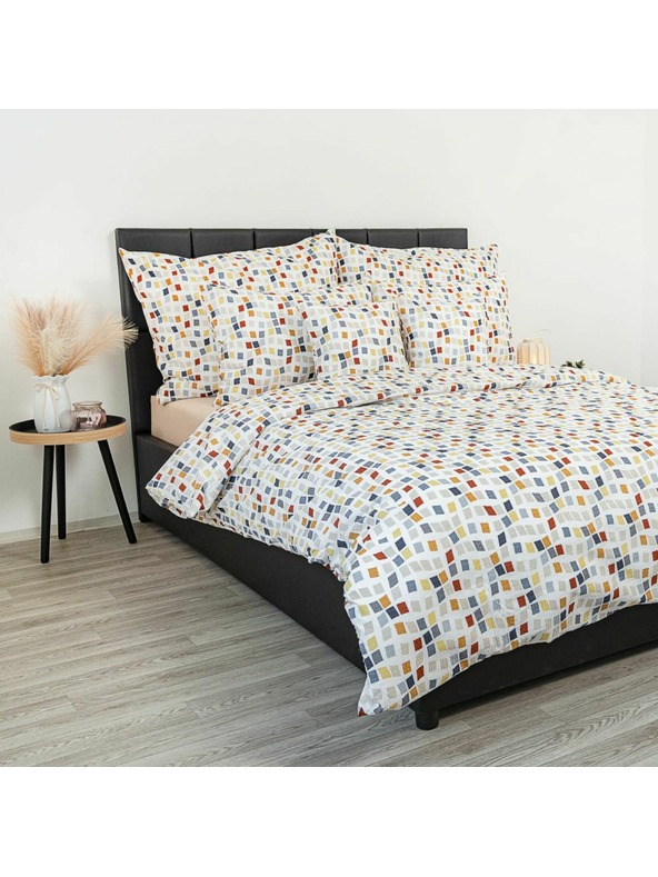 Kvalitex Französisches Krepp-Bettwäsche-Set 240x200, 70x90cm Mosaik