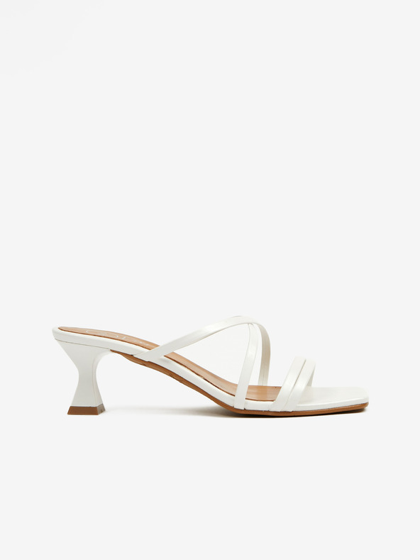 Ojju Weiße Damen-Pantoffeln mit Absatz OJJU