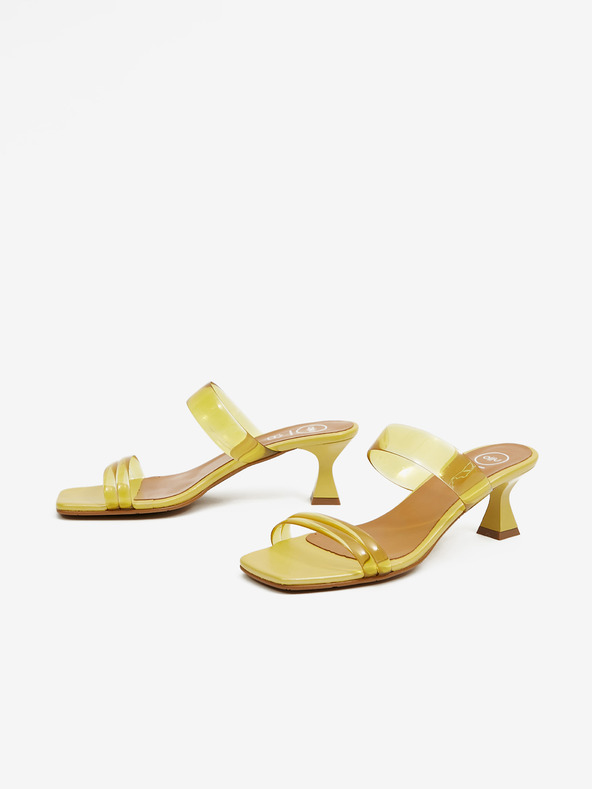 Ojju Gelbe Damenpantoffeln mit Absätzen OJJU
