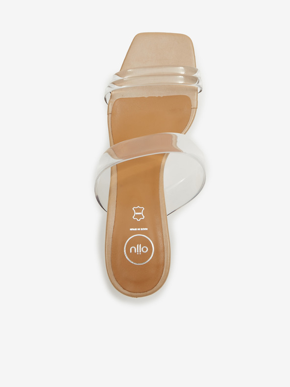 Ojju Beige-transparente Damen-Pantoffeln OJJU