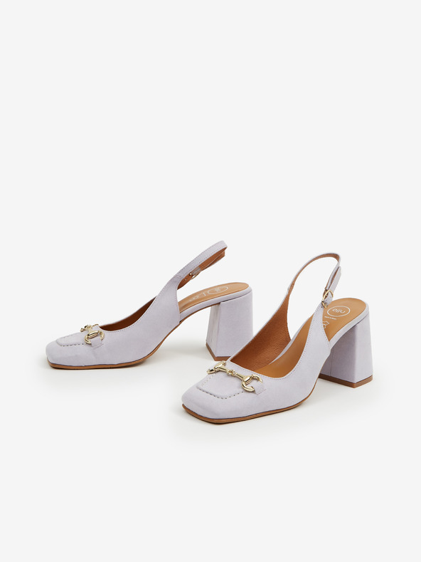 Ojju Hellviolette Damen-Sandalen aus Wildleder mit Absatz OJJU