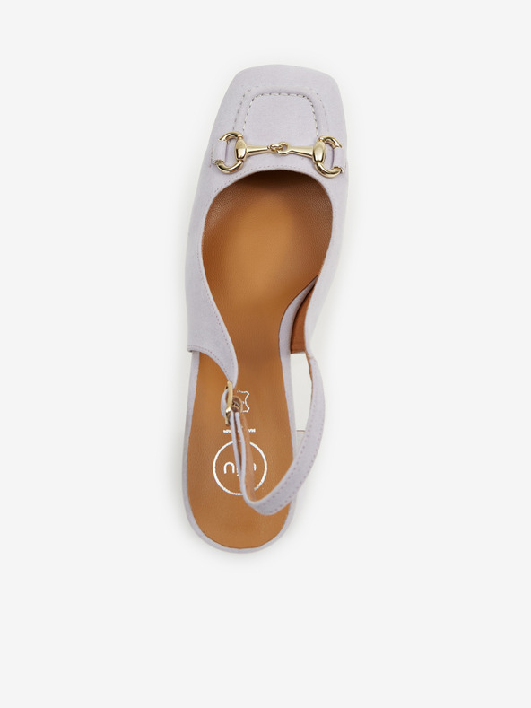 Ojju Hellviolette Damen-Sandalen aus Wildleder mit Absatz OJJU