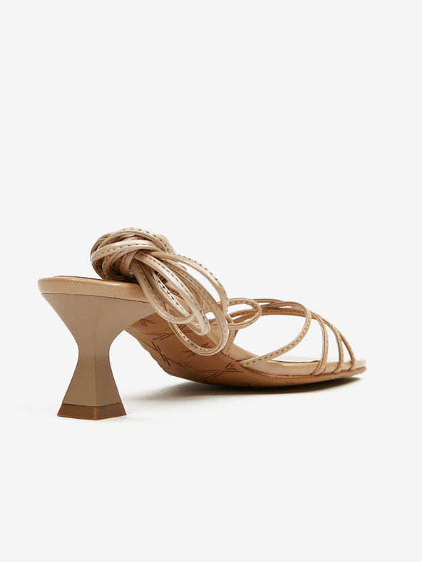 Ojju Beigefarbene Damen-Sandalen mit Schnürsenkeln OJJU