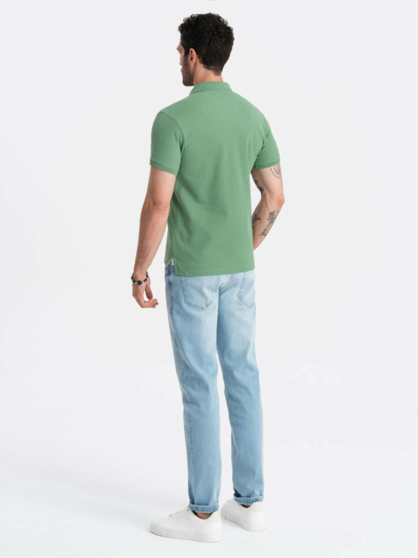 Ombre Clothing Grünes Herren-Poloshirt Basic Ombre Clothing