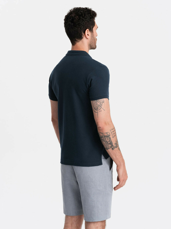 Ombre Clothing Dunkelblaues Herren-Poloshirt Ombre Clothing