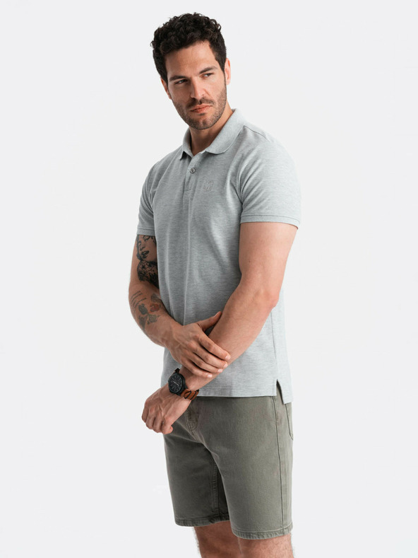 Ombre Clothing Hellgraues Herren-Poloshirt Ombre Clothing