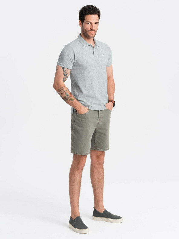 Ombre Clothing Hellgraues Herren-Poloshirt Ombre Clothing