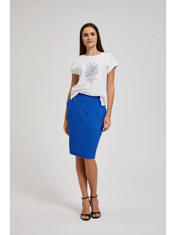 Moodo Blauer Midi-Etuirock