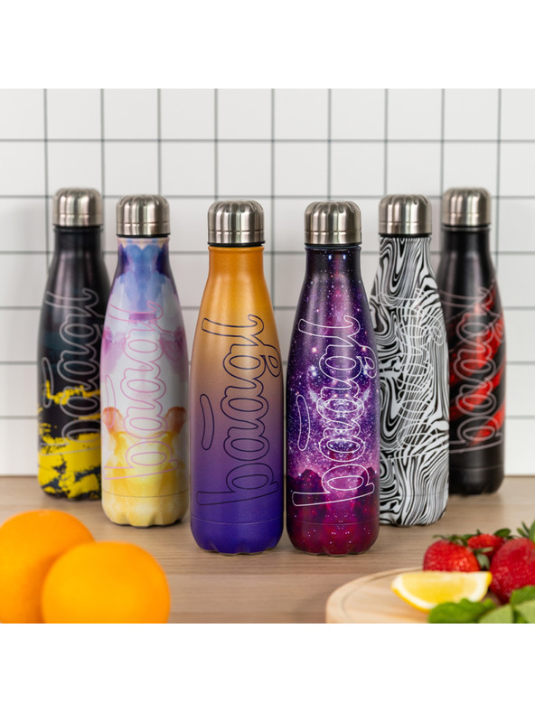 BAAGL  BAAGL Thermoflasche mit Metalldeckel Gradient Gelb-Violett, 500 ml