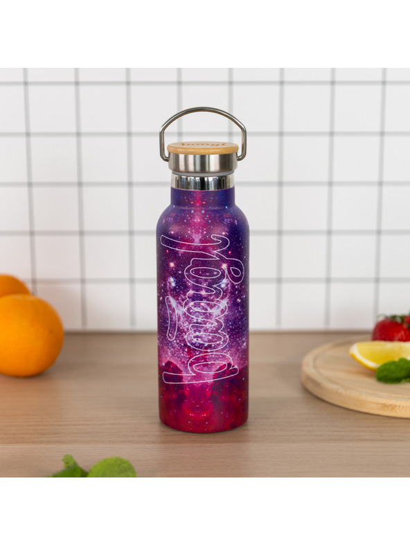 BAAGL  BAAGL Thermoflasche mit Bambusdeckel Galaxy, 500 ml