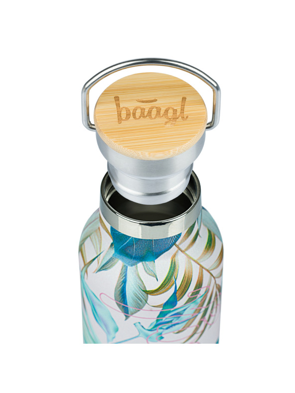 BAAGL  BAAGL Thermoflasche mit Bambusdeckel Leafs, 500 ml