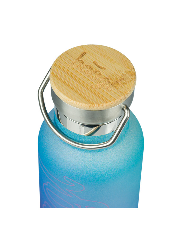 BAAGL  BAAGL Thermoflasche mit Bambusdeckel Gradient Blau-Violett, 500 ml