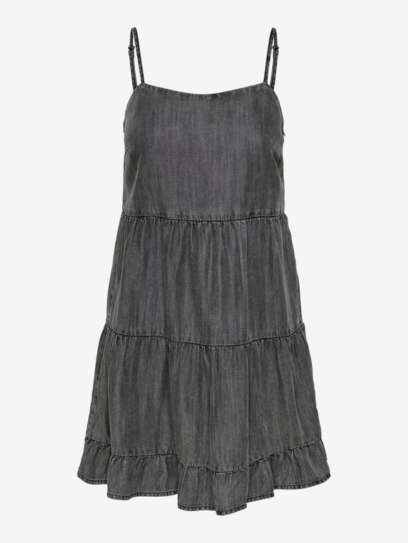 ONLY Dunkelgraues kurzes Kleid mit Riemchen ONLY Ragna